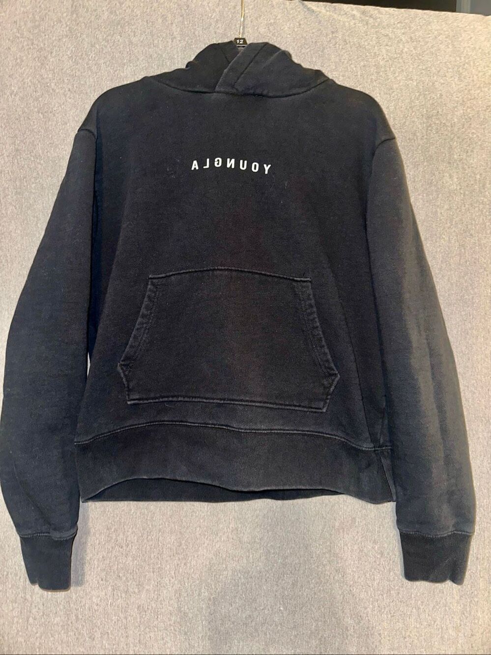 Youngla Mojave Hoodie Mens XL Black 100% Cotton Sweatshirt Knit Heavyweight Gym